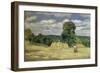 The Harvest at Montfoucault-Camille Pissarro-Framed Giclee Print