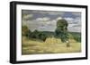 The Harvest at Montfoucault-Camille Pissarro-Framed Giclee Print