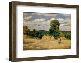 The Harvest, c.1876-Camille Pissarro-Framed Art Print