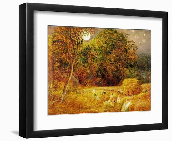 The Harvest Moon, 1833 (Oil on Paper Laid on Panel)-Samuel Palmer-Framed Giclee Print