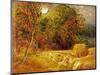 The Harvest Moon, 1833 (Oil on Paper Laid on Panel)-Samuel Palmer-Mounted Giclee Print