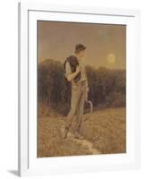 The Harvest Moon, 'Globed in Mellow Splendour', 1879 (W/C and Gouache on Paper) (See also 283763)-Helen Allingham-Framed Giclee Print