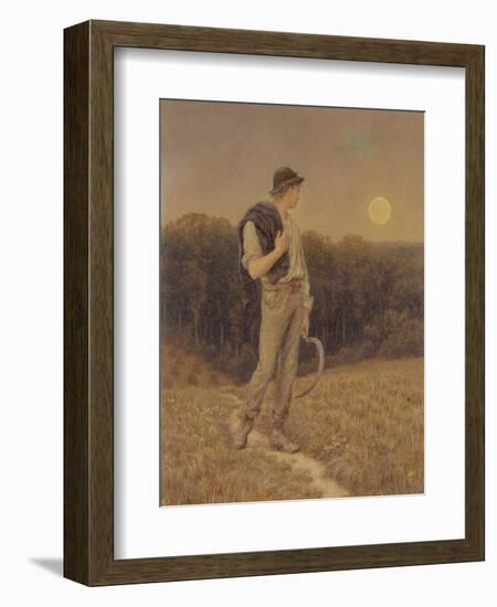 The Harvest Moon, 'Globed in Mellow Splendour', 1879 (W/C and Gouache on Paper) (See also 283763)-Helen Allingham-Framed Giclee Print