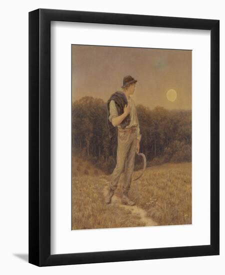 The Harvest Moon, 'Globed in Mellow Splendour', 1879 (W/C and Gouache on Paper) (See also 283763)-Helen Allingham-Framed Giclee Print