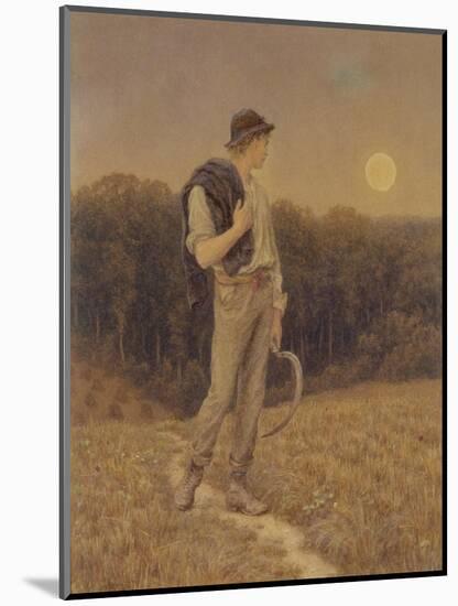 The Harvest Moon, 'Globed in Mellow Splendour', 1879 (W/C and Gouache on Paper) (See also 283763)-Helen Allingham-Mounted Giclee Print