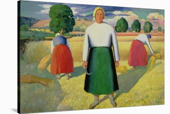 The Harvesters, 1909-10-Kasimir Malevich-Stretched Canvas