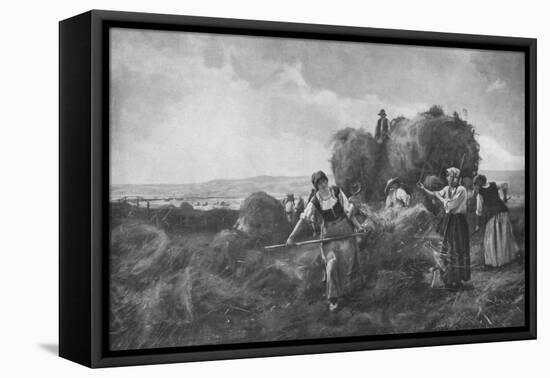 'The Harvesters', c1885, (1912)-Julien Dupre-Framed Stretched Canvas