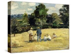 The Harvesters Rest, Montfoucault; Le Repos Des Moissoneurs, Monfoucault, 1875-Camille Pissarro-Stretched Canvas