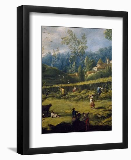 The Harvesting, Detail from the Summer-Antonio Diziani-Framed Giclee Print