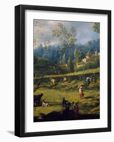 The Harvesting, Detail from the Summer-Antonio Diziani-Framed Giclee Print