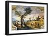 The Harvesting, Fresco by Giovanni Francesco Barbieri, known as Il Guercino-null-Framed Giclee Print