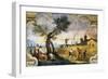 The Harvesting, Fresco by Giovanni Francesco Barbieri, known as Il Guercino-null-Framed Giclee Print