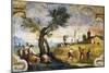 The Harvesting, Fresco by Giovanni Francesco Barbieri, known as Il Guercino-null-Mounted Giclee Print
