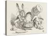 The Hatter's Mad Tea Party the Hatter and the Hare Put the Dormouse in the Tea-Pot-John Tenniel-Stretched Canvas