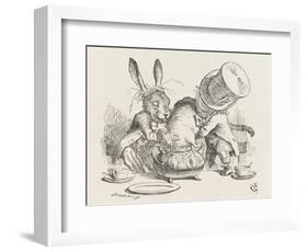 The Hatter's Mad Tea Party the Hatter and the Hare Put the Dormouse in the Tea-Pot-John Tenniel-Framed Photographic Print