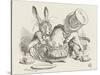 The Hatter's Mad Tea Party the Hatter and the Hare Put the Dormouse in the Tea-Pot-John Tenniel-Stretched Canvas