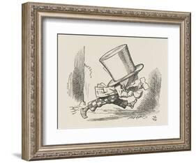 The Hatter Tea and Bread in Hand Runs off Without His Shoes-John Tenniel-Framed Art Print