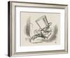 The Hatter Tea and Bread in Hand Runs off Without His Shoes-John Tenniel-Framed Art Print