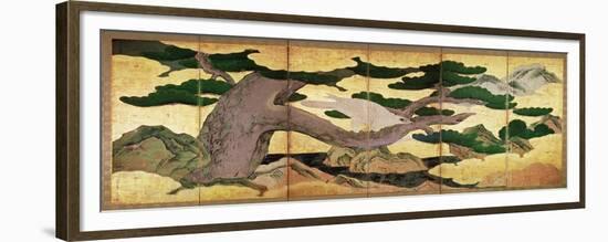 The Hawks in the Pines, Six Panel Folding Screen-Kano Eitoku-Framed Giclee Print