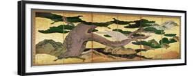 The Hawks in the Pines, Six Panel Folding Screen-Kano Eitoku-Framed Giclee Print