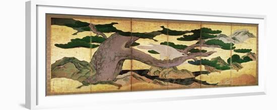 The Hawks in the Pines, Six Panel Folding Screen-Kano Eitoku-Framed Giclee Print