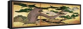 The Hawks in the Pines, Six Panel Folding Screen-Kano Eitoku-Framed Stretched Canvas