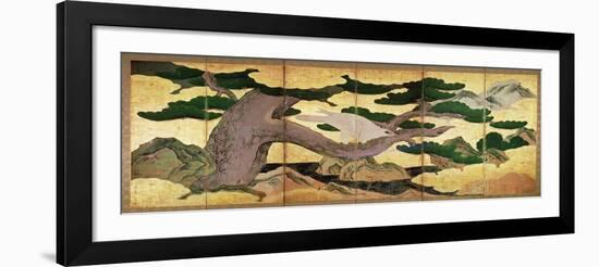 The Hawks in the Pines, Six Panel Folding Screen-Kano Eitoku-Framed Giclee Print