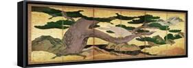 The Hawks in the Pines, Six Panel Folding Screen-Kano Eitoku-Framed Stretched Canvas