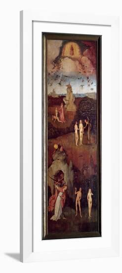 The Hay Cart the Creation of Adam and Eve. They are Hunted from Paradise after the Original Sin. Le-Hieronymus Bosch-Framed Giclee Print