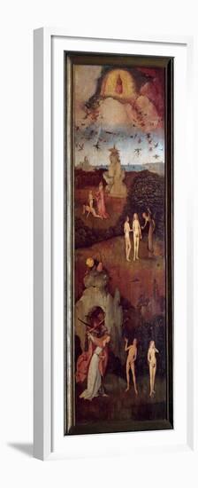 The Hay Cart the Creation of Adam and Eve. They are Hunted from Paradise after the Original Sin. Le-Hieronymus Bosch-Framed Premium Giclee Print