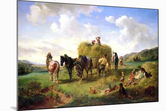 The Hay Harvest, 1869-Hermann Kauffmann-Mounted Premium Giclee Print