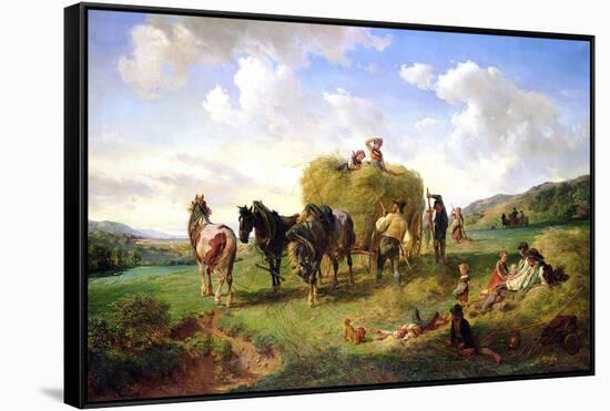 The Hay Harvest, 1869-Hermann Kauffmann-Framed Stretched Canvas