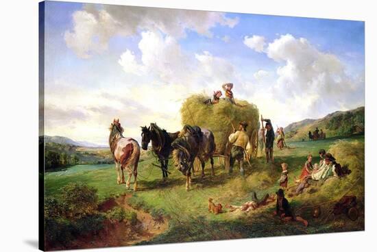 The Hay Harvest, 1869-Hermann Kauffmann-Stretched Canvas