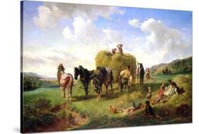 The Hay Harvest, 1869-Hermann Kauffmann-Stretched Canvas