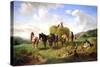 The Hay Harvest, 1869-Hermann Kauffmann-Stretched Canvas