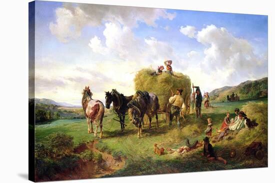 The Hay Harvest, 1869-Hermann Kauffmann-Stretched Canvas