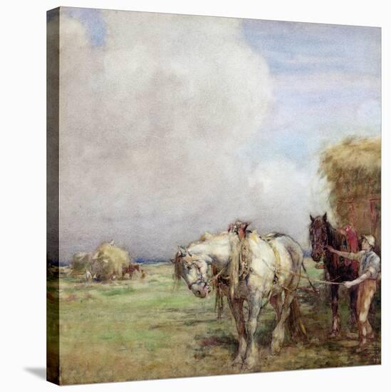 The Hay Wagon-Nathaniel Hughes John Baird-Stretched Canvas