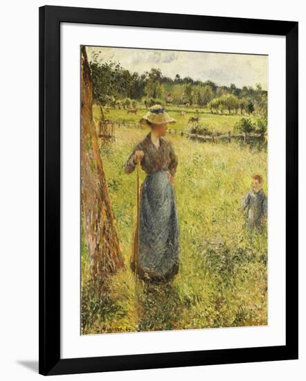 The Haymaker, 1884-Camille Pissarro-Framed Giclee Print