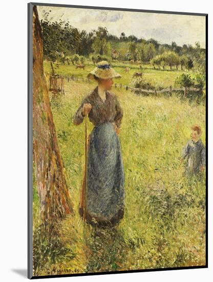 The Haymaker (La Faneuse). 1884-Camille Pissarro-Mounted Giclee Print