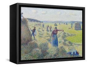 The Haymaking, Éragny, 1887-Camille Pissarro-Framed Stretched Canvas