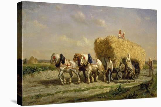 The Hayrick-Jules Jacques Veyrassat-Stretched Canvas