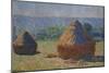 The Haystacks, End of Summer, Giverny, 1891-Claude Monet-Mounted Giclee Print