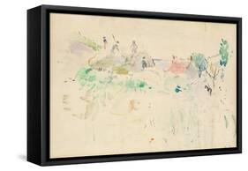 The Haystacks in Jersey, 1886 (W/C on Paper)-Berthe Morisot-Framed Stretched Canvas