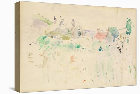 The Haystacks in Jersey, 1886 (W/C on Paper)-Berthe Morisot-Stretched Canvas