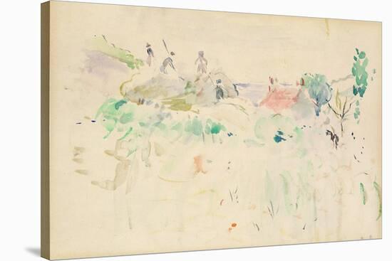 The Haystacks in Jersey, 1886 (W/C on Paper)-Berthe Morisot-Stretched Canvas