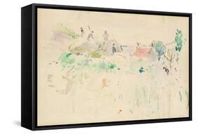 The Haystacks in Jersey, 1886 (W/C on Paper)-Berthe Morisot-Framed Stretched Canvas