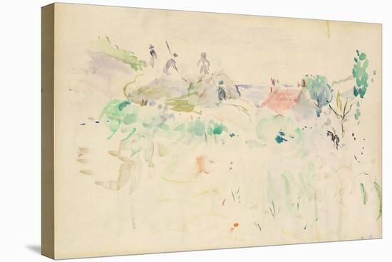 The Haystacks in Jersey, 1886 (W/C on Paper)-Berthe Morisot-Stretched Canvas