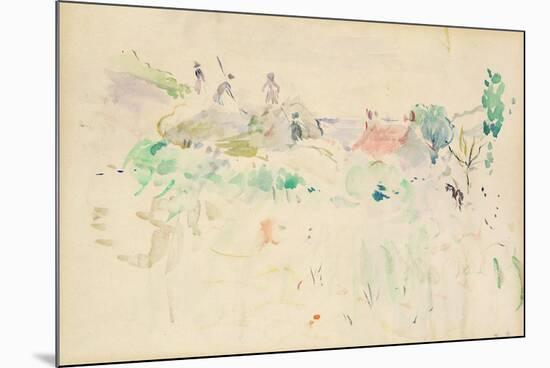 The Haystacks in Jersey, 1886 (W/C on Paper)-Berthe Morisot-Mounted Giclee Print