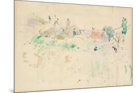 The Haystacks in Jersey, 1886 (W/C on Paper)-Berthe Morisot-Mounted Giclee Print