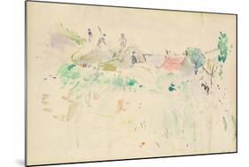 The Haystacks in Jersey, 1886 (W/C on Paper)-Berthe Morisot-Mounted Giclee Print